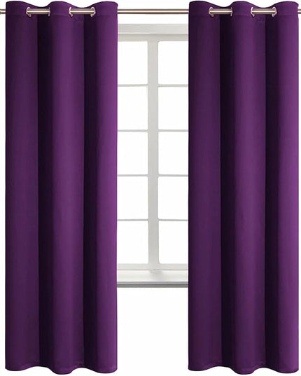 BGment Blackout Curtains - Grommet Thermal Insulated Room Darkening Bedroom and Living Room Curtain, Set of 2 Panels (42 x 72 Inch, Royal Purple)