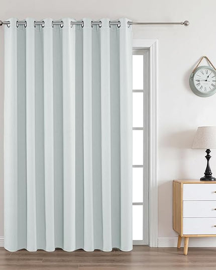 Joydeco Greyish White Custom Solid Single Blackout Curtain for Bedroom and Living Room, Grommet Thermal Insulated Room Darkening Curtain 1 Panel (Custom Size,Greyish White)