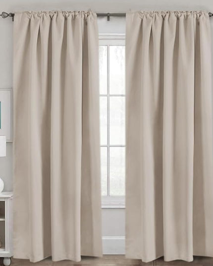 H.VERSAILTEX Blackout Curtains Thermal Insulated Window Treatment Panels Room Darkening Blackout Drapes for Living Room Back Tab/Rod Pocket Bedroom Draperies (2 Panels, Fog, 52 x 84 Inch)