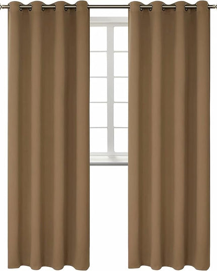 BGment Blackout Curtains for Bedroom - Grommet Thermal Insulated Room Darkening Curtains for Living Room, Set of 2 Panels (52 x 95 Inch, Taupe)