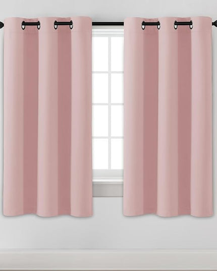 H.VERSAILTEX Blackout Curtains for Bedroom Thermal Insulated Room Darkening Living Room Curtains 63 Inch Long Grommet Privacy Protection Window Curtain Panels/Drapes for Nursery, 2 Panels, Baby Pink