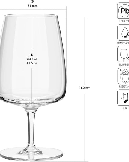 Krosno - Stemmed Tulip Water Glasses, Set of 4, 11.2 oz, Ideal Goblets for Dessert, Cocktails, Juice, Drinking Glasses, Lead-Free and Safe, Dishwasher Safe, Made in Europe