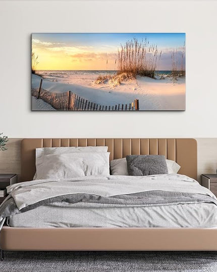 Canvas Wall Art for living room seaview sand dunes Seagrass landscapes bathroom Wall Decor Ready to Hang Home Decorations bedroom kitchen inspirational Canvas prints posters painting mural Artwork