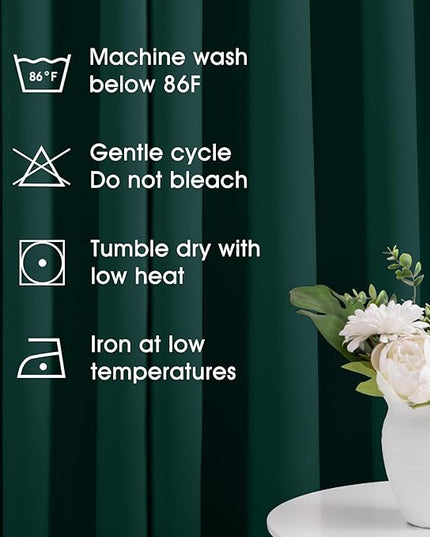 HOMEIDEAS Dark Green Blackout Curtains for Bedroom 52 X 84 Inch Length 2 Panels Set Room Darkening Bedroom Curtains, Soundproof Thermal Grommet Window Curtains for Living Room for Christmas