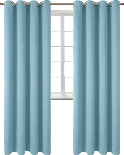 BGment Room Darkening Curtains 84 Inches Long - Grommet Thermal Insulated Drapes Window Treatment Curtains for Bedroom, 2 Panels, 52 x 84 Inch, Greyish Blue