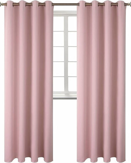 BGment Room Darkening Curtains 95 Inches Long - Grommet Thermal Insulated Drapes Window Treatment Curtains for Bedroom, 2 Panels, 52 x 95 Inch, Baby Pink