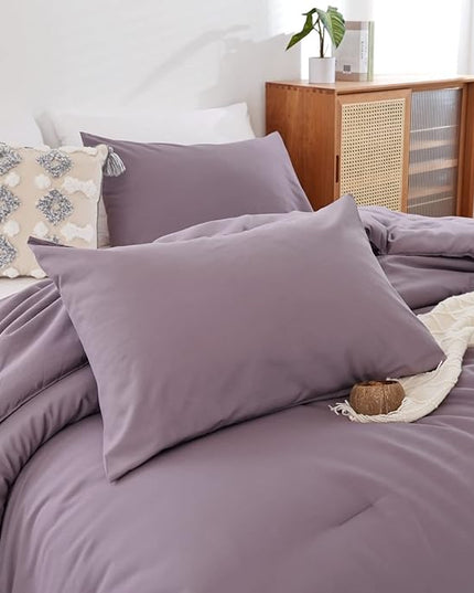 ROSGONIA Dusty Purple Twin/Twin XL Comforter Set for Boys Girls, 1 Comforter & 1 Pillowcase, Lightweight Kids Comforter Sets All Season Dorm Bedding