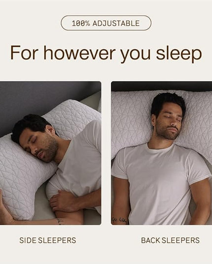 Coop Home Goods Original Crescent Adjustable Pillow, Queen Bed Pillows for Shoulder, Neck & Head Support, Crescent Foam Pillows - Medium Firm for Back & Side Sleeper, CertiPUR-US/GREENGUARD Gold