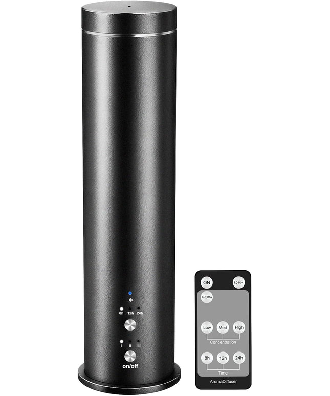 Waterless Essential Oil Diffuser Large Room Scent Diffuser for Home, Office, Hotel and Spas - Aromatherapy Diffuser Fragrance Oil Machine, Remote Control, Timer, Black