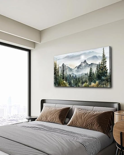 hyidecorart Wall Decorations For Living Room Canvas Wall Art For Bedroom Large Size Office Wall Decor Abstract Mountain Scenery Paintings Pictures Artworks Ready To Hang Home Decoration 20X40