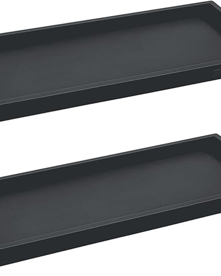 Countertop and Vanity Tray - 2 PC Large 11.7" Silicone Bathroom Trays, Counter Organizer, Dish Soap Sponge Holder Kitchen Sink Tray Organizer, Sink Caddy Toothbrush Key Kitchen Soap Trays