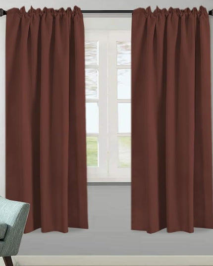 H.VERSAILTEX Blackout Curtains Thermal Insulated Window Treatment Panels Room Darkening Blackout Drapes for Living Room Back Tab/Rod Pocket Bedroom Draperies (2 Panels, Rust, 52 x 72 Inch)