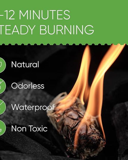Inflame Fire Starters 300 pcs Fire Starters for Campfires, Grill, BBQ, Fireplace, Woodstove - Charcoal Starter - Waterproof, Weather-Resistant - Natural Wood Fireplace Starters