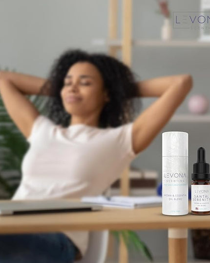 Levona Scent Essential Oils - Scents for Home, Hotel & Office Use - Perfect for Home Diffuser & Humidifiers - Aroma Fragrance Oil, Ideal for Massage, Relaxation, and Spa - Santal Serenity, 10ml