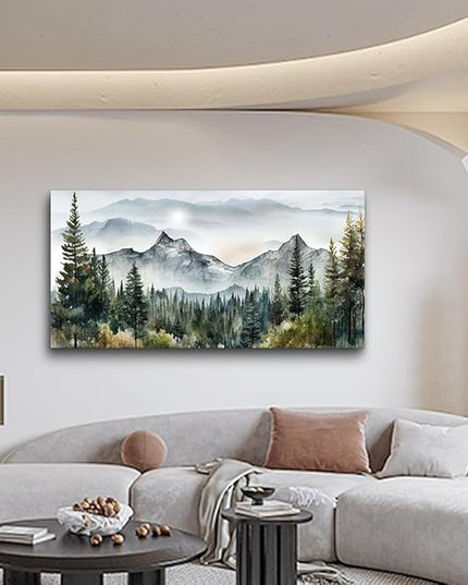 hyidecorart Wall Art For Living Room Canvas Wall Decorations For Bedroom Large Size Office Wall Decor Abstract Mountain Scenery Paintings Pictures Artworks Ready To Hang Home Decoration 24X48