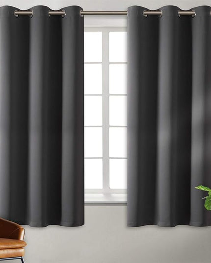 BGment Blackout Curtains for Bedroom - Grommet Thermal Insulated Room Darkening Curtains for Living Room, Set of 2 Panels (38 x 63 Inch, Dark Grey)