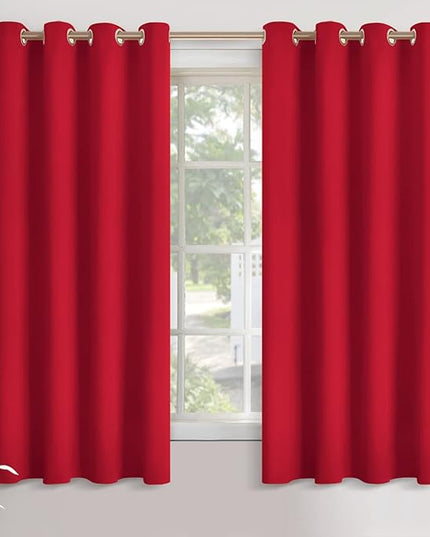 YoungsTex Red Blackout Curtains for Bedroom 52 x 63 Inches Long - Thermal Insulated Drapes with Grommet Room Darkening Privacy for Living Room Christmas Decor, 2 Panels