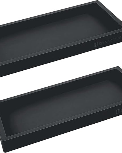 Countertop and Vanity Tray - 2 PC Small 7.7" Silicone Bathroom Trays, Kitchen Soap Tray, Dish Sponge Soap Holder Kitchen Sink Organizer Caddy, Bathroom Counter Trays for Lotion Dispenser