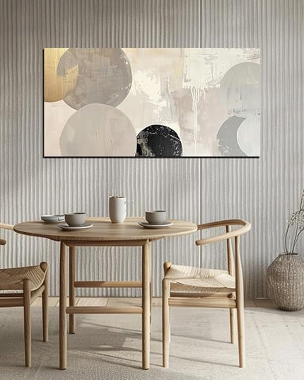 Abstract Wall Decor Grey Watercolor Circle Canvas Wall Art Pictures for Living Room Modern Art Print for Bedroom Boho Wall Art Painting for Home Office Decorations(20"x40")