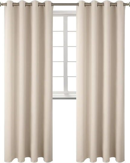 BGment Blackout Curtains - Grommet Thermal Insulated Room Darkening Bedroom and Living Room Curtains, Set of 2 Panels (55 x 96 Inch, Champagne)