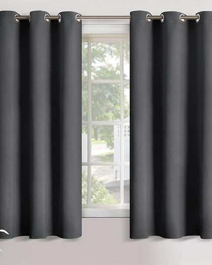 YoungsTex Blackout Curtains for Bedroom 63 Inches Long 2 Panels - Thermal Window Drapes Room Darkening with Grommet Insulated Blinds Privacy for Living Room, 42 x 63 Inch, Dark Grey