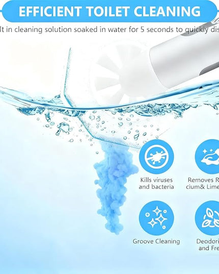 50-Count Disposable Toilet Brush Refills | Universal Cleaning System: Toilet Wand Heads & Bowl Clean Pads Compatible with Most Handles