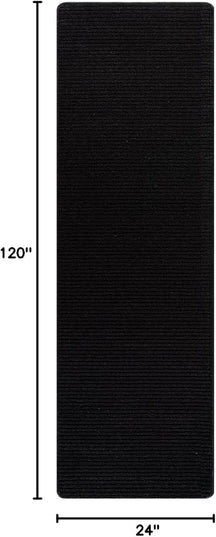 Beverly Rug Non-Slip Modern Runner Rug 2x10 Solid Traditional Rubber Backing Machine Washable Soft Thin Indoor Area Rugs for Living Room Stain Resistant Non Shedding Casual Carpet (2 x 10 Black)