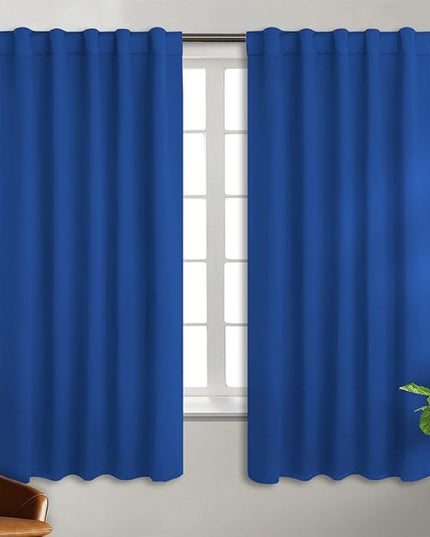 BGment Rod Pocket and Back Tab Blackout Curtains for Bedroom - Thermal Insulated Room Darkening Curtains for Living Room, 2 Window Curtain Panels (42 x 63 Inch, Classic Blue)
