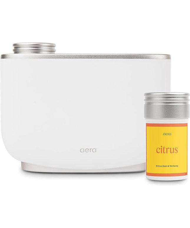 Aera Essential Oil Fragrance Diffuser + Citrus Scent Refill for Large Rooms (500–1000 Sq Ft), Alexa Compatible + App Controlled Aromatherapy Smart Waterless Diffuser – Hypoallergenic & Pet Safe