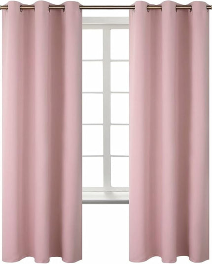 BGment Room Darkening Curtains 72 Inches Long - Grommet Thermal Insulated Drapes Window Treatment Curtains for Bedroom, 2 Panels, 42 x 72 Inch, Baby Pink