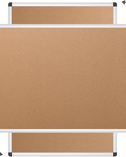 VIZ-PRO Large Cork Bulletin Board, 96 X 48 Inches, Wall-Mounted Corkboard with Silver Aluminium Frame for School, Office, and Home 8' X 4'