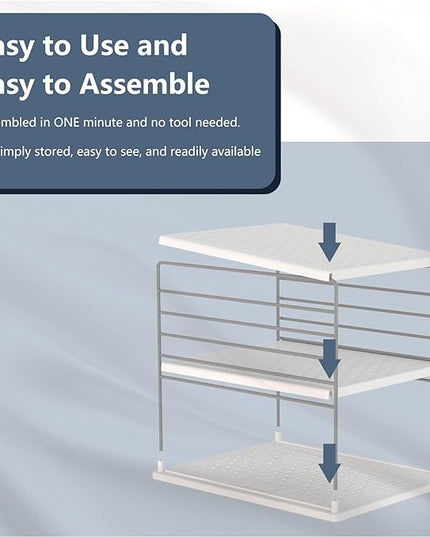 Pantry Organizers and Storage, Foil and Plastic Wrap Organizer- Divided Compartment Holder for Aluminum Foil&Wraps&Baggie Boxes, Upgraded Shelf Organizer for Pantry Organizer, Pantry Storage