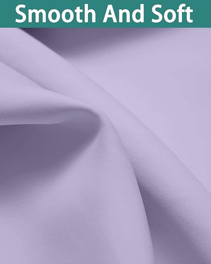 Yakamok Lilac 100% Blackout Lined Curtains, 2 Thick Layers Completely Blackout Window Treatment Thermal Insulated Drapes for Kitchen/Bedroom (1 Pair, 52W x 72L)