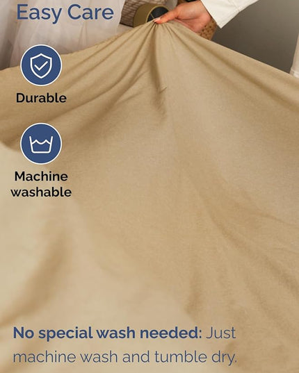 Extra Deep Cal King Sheet Set - 6 Piece Breathable & Cooling Sheets - Hotel Luxury Bed Sheets Set - Easy Fit - Soft, Wrinkle Free & Comfy Sheets Set - Heathered Tan Sheet Set with Extra Deep Pockets