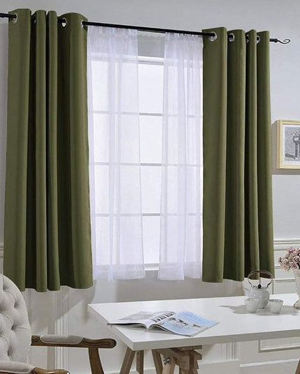 NICETOWN Blackout Olive Green Curtains 63 inches Long, Functional Blackout Window Treatments Thermal Drapes Privacy Assured for Bedroom, 2 Panels, W52 x L63