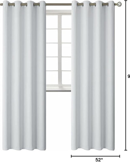 BGment Room Darkening Curtains 95 Inches Long - Grommet Thermal Insulated Drapes Window Treatment Curtains for Bedroom, 2 Panels, 52 x 95 Inch, Greyish White