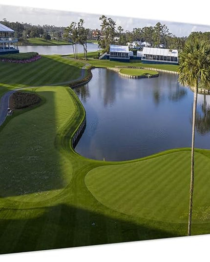 Florida Golf Course Wall Art for Living Room Bedroom Bathroom Home Decorations Golf Wall Decor Paintings TPC Sawgrass Golf Course Picture Poster Canvas Prints Framed Ready to Hang(24''H x 36''W)
