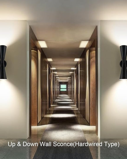 Wall Sconce Bathroom Sconces Lighting, 18 inch Black Modern Sconces Up Down Lights Wall Decor Indoor Wall Light Fixtures for Living Room Hallway Staircase Bedroom Hardwired