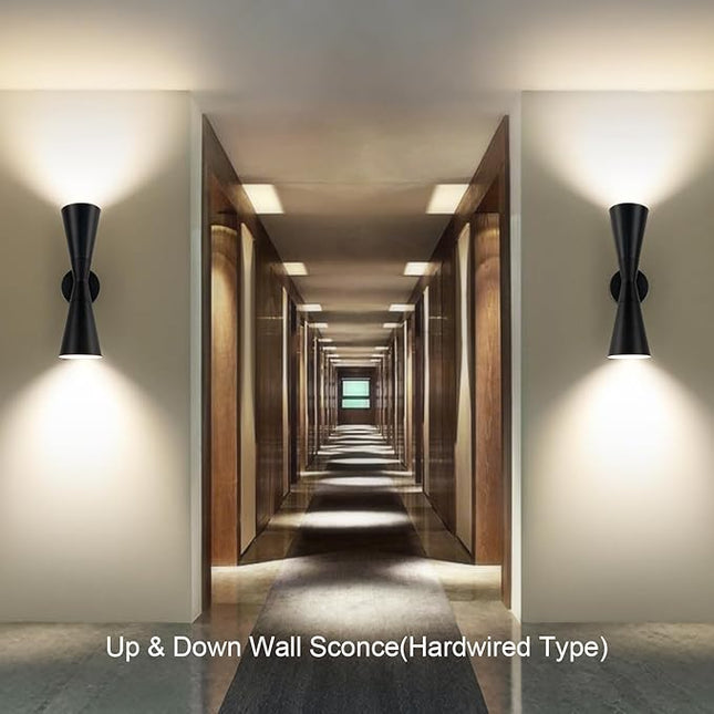 Wall Sconce Bathroom Sconces Lighting, 18 inch Black Modern Sconces Up Down Lights Wall Decor Indoor Wall Light Fixtures for Living Room Hallway Staircase Bedroom Hardwired