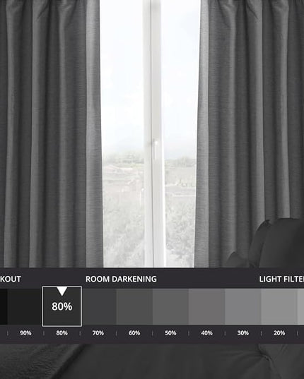 HPD Half Price Drapes Bellino Room Darkening Curtains 63 Inches Long Curtains for Bedroom & Living Room (1 Panel), 50 X 63, Vista Grey