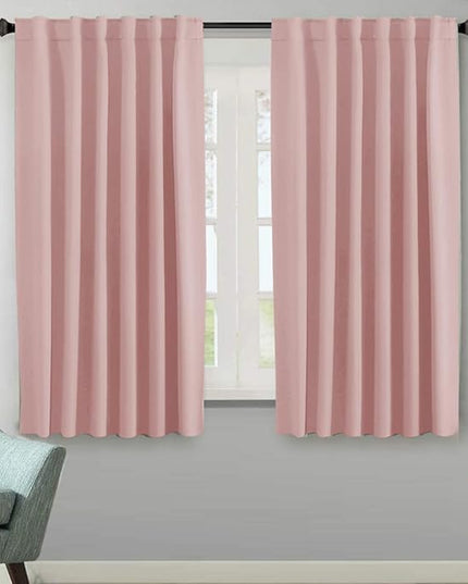 H.VERSAILTEX Blackout Curtains Thermal Insulated Window Treatment Panels Room Darkening Blackout Drapes for Living Room Back Tab/Rod Pocket Bedroom Draperies (2 Panels, Baby Pink, 52 x 63 Inch)