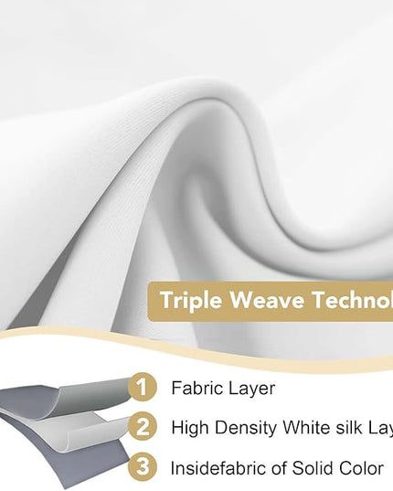 H.VERSAILTEX Thermal Insulated Room Darkening White Curtains for Bedroom/Living Room - Classic Grommet Top (2 Panels, White, 52 Inch by 45 Inch)