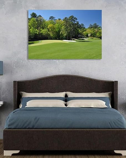 chenchenArt Augusta National Wall Art - Augusta Golf Course Wall Art for Living Room Bedroom Bathroom - Augusta Golf Course Picture Poster Canvas Prints Framed Ready to Hang(28''H x 44''W)