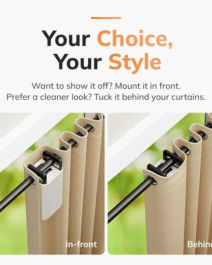 Ryse SmartCurtain | Motorized Curtain | Turn Current Curtains into Electric, Automated Drapes | Easy Install | Works with Existing Single or Double Curtain | Phone App Enabled | Charger Not Included