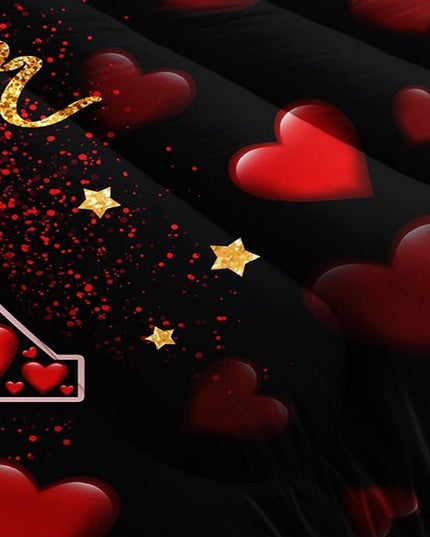Eiffel Tower Full Size Comforter Sets,Red Loving Heart Romantic Couple Bedding Set,Paris Bedding Comforter Sets for Women Room Eiffel Tower Decor with 2 Pillowcases.