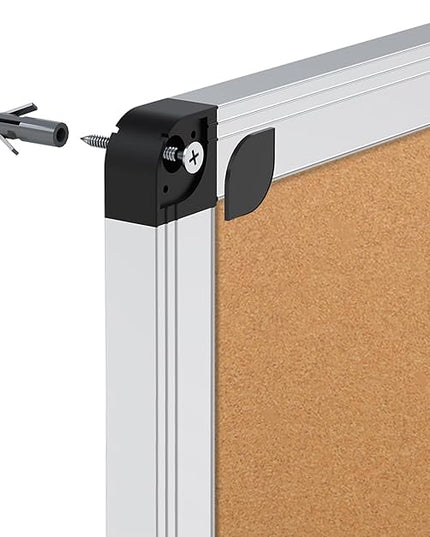 VIZ-PRO Large Cork Bulletin Board, 72 X 48 Inches, Wall-Mounted Corkboard with Silver Aluminium Frame for School, Office, and Home 6' X 4'