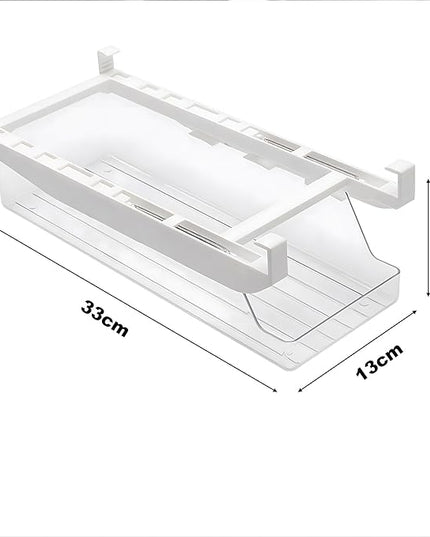 Refrigerator Drawer Can Organizer, Hanging Pull Out Shelf Storage for Soda, Egg, Fruit, Vegetable, Meat - Transparent Container Fits All Fridges