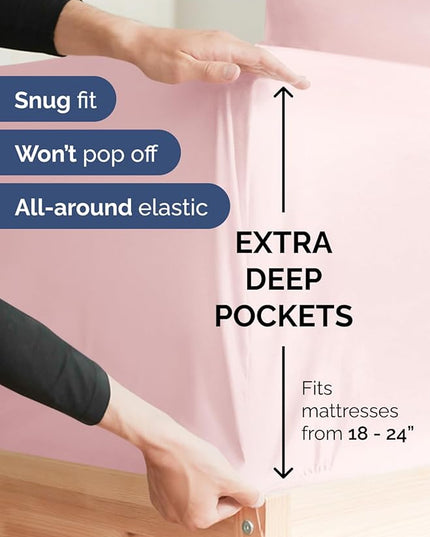 Extra Deep King Sheet Set - 6 Piece Breathable and Cooling Sheets - Hotel Luxury Bed Sheets Set - Easy Fit - Soft, Wrinkle Free and Comfy Sheets Set - Lavender Pink Sheet Set with Extra Deep Pockets