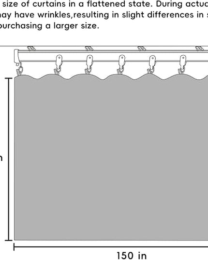 Room Divider Curtains Flexible Ceiling Tracks set Curtain track Ceiling Mount Blackout Curtain for Living Room Bedroom Ceiling Curtain Rod Privacy Dividers Panels W150 x H96 Grey Drape & Black rail