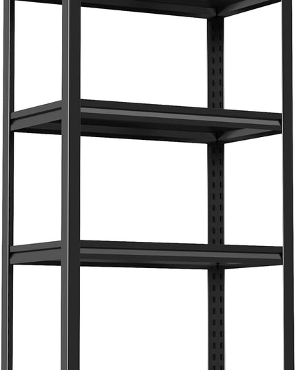 Storage Shelves, Garage Metal Shelving Unit, Adjustable, Double-Layer Column with Reinforced Ribs, Heavy-Duty, Capable of Bearing 600-3600 lbs (Black, 24 * 14 * 54, 4-Tier)